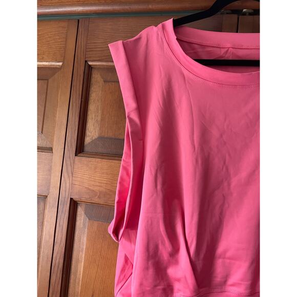 NWT Halara Women's Crew Neck Sleeveless Cropped Yoga Tank Top Georgia Peach 3X - Picture 6 of 9